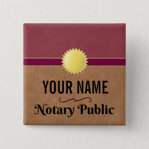 Customizable Notary Public Pride with Your Name Button