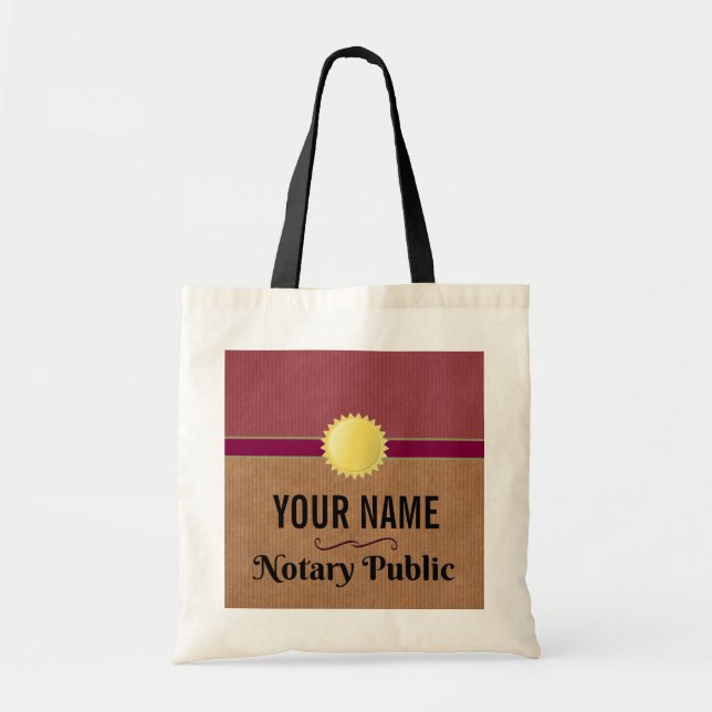 Customizable Notary Public Pride with Your Name Tote Bag (Front)