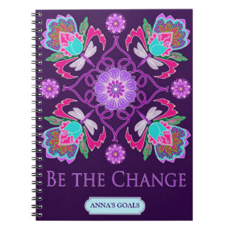Customizable Notebook - Be The Change - Dragonfly