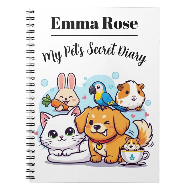 Customizable Notebook Cute Cartoon Pets (Front)