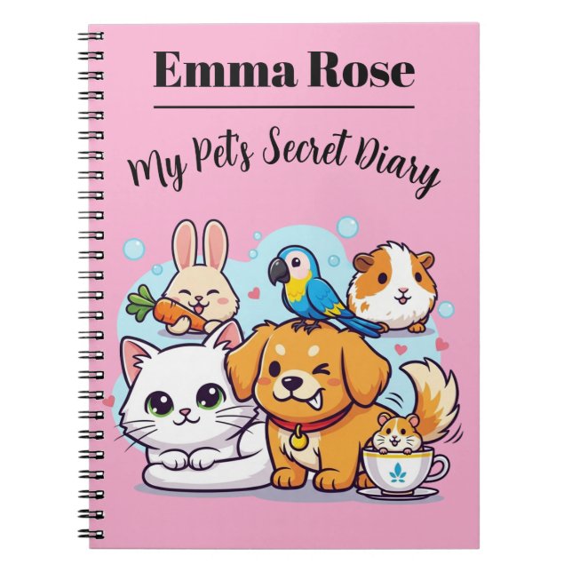 Customizable Notebook Cute Cartoon Pets (Front)