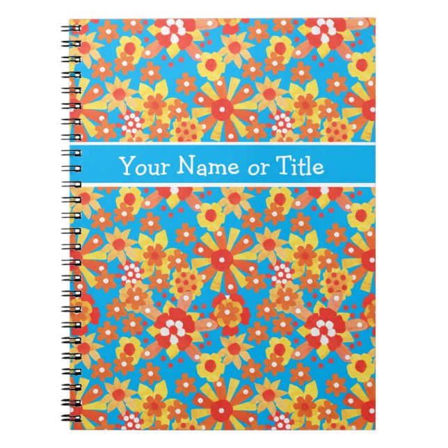 Customizable Notebook or Journal, Ditsy Flowers (Front)