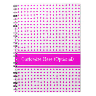 Customizable Notebook, Pink Polka Dots Notebook