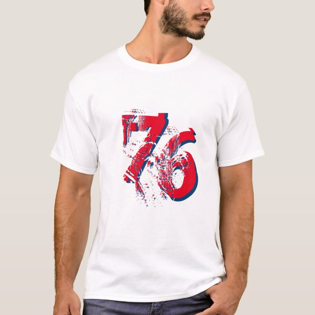 customizable number-76 t-shirt design personalized (Front)