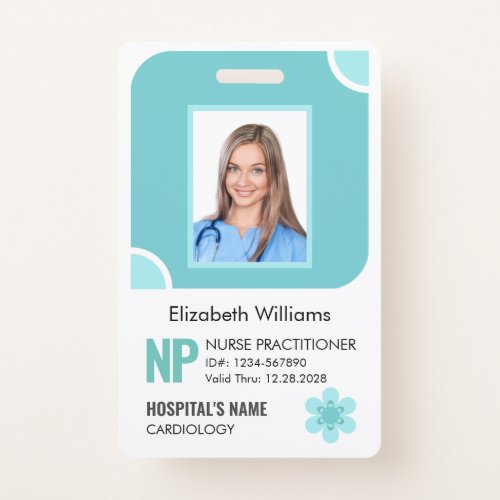 Customizable Nurse Practitioner Photo ID Security Badge