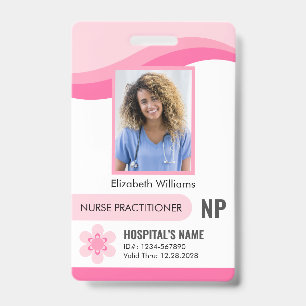 Customizable Nurse Practitioner Security ID Photo Badge