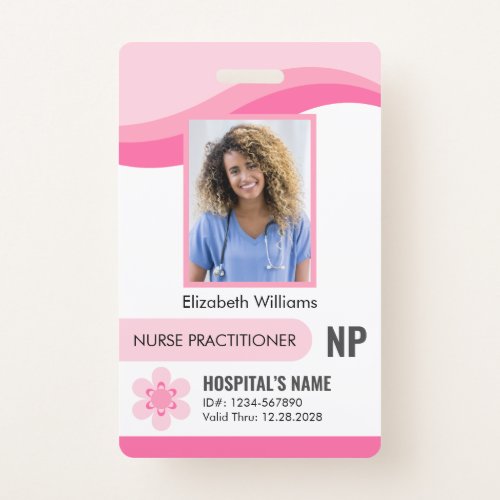 Customizable Nurse Practitioner Security ID Photo Badge
