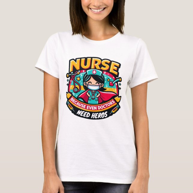 Customizable Nurse Superhero Cape T-Shirt (Front)