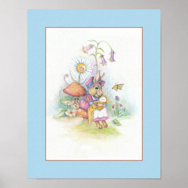 Customizable Nursery Art: mother and baby Poster (Front)