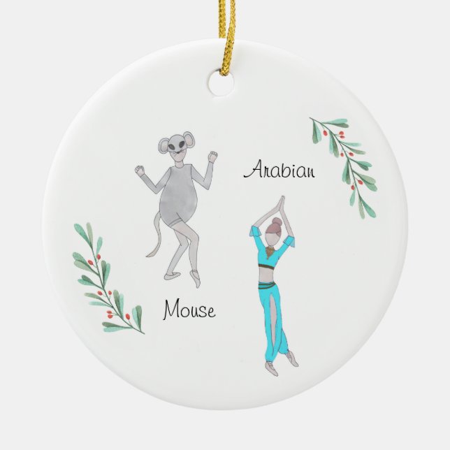 Customizable  Nutcracker Arabian/Mouse Ceramic Ornament (Front)