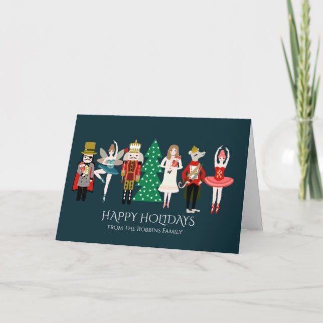 Customizable Nutcracker Ballet Christmas Card (Front)