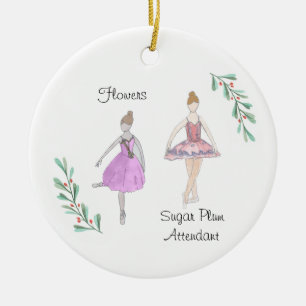 Customizable  Nutcracker Flowers/Sugar Plum  Ceramic Ornament