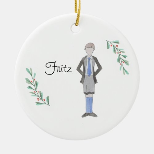 Customizable  Nutcracker Fritz Keepsake Ceramic Ornament