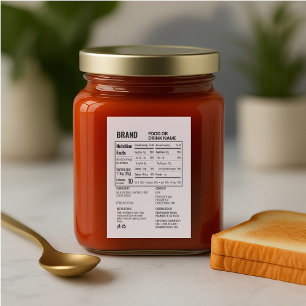 Customizable Nutrition Facts Ingredient Food Label