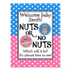Customizable Nuts or No Nuts gender reveal poster