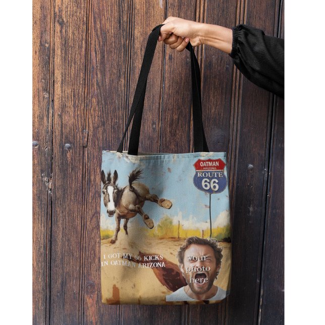 customizable, Oatman Donkey Route 66 Tote Bag (Creator Uploaded)