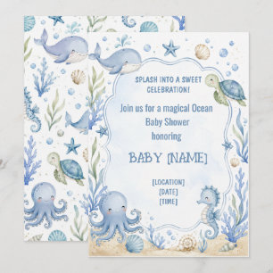 Customizable Ocean Baby Shower Invitation