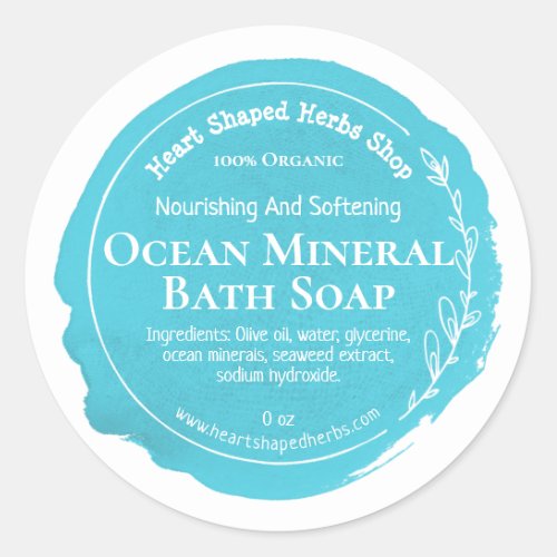 Customizable Ocean Soap Label Handmade Business