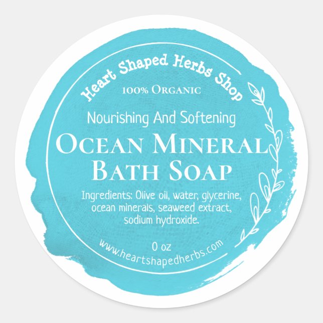 Customizable Ocean Soap Label Handmade Business (Front)