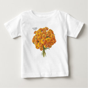 Customizable October Marigold Birthday Gift Baby T-Shirt