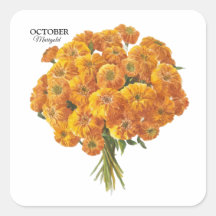 Customizable October Marigold Birthday Gift