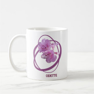 Customizable Odette name monogram pink floral art Coffee Mug
