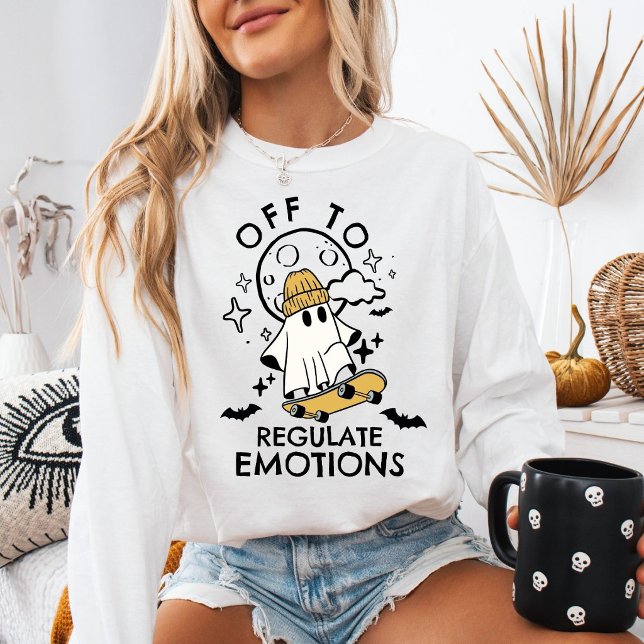 Customizable Off To Regulate Emotions Ghost Sweatshirt (Creator Uploaded)