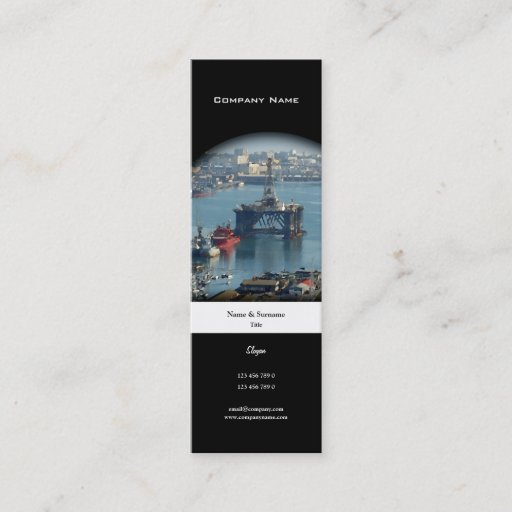 Customizable Customizable oil drilling rig watercolor profile business card
