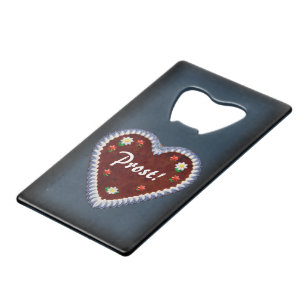 Customizable Oktoberfest Heart Credit Card Bottle Opener