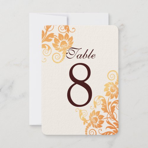 Customizable Ombre Fall Table Number Cards