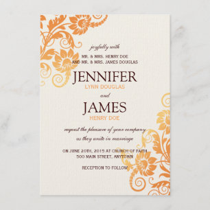 Customizable Ombre Fall Wedding Invitations