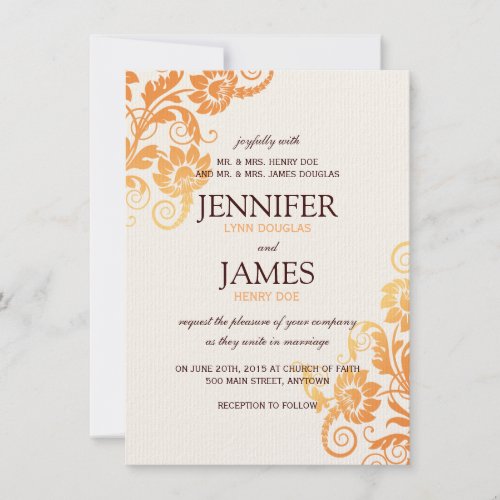 Customizable Ombre Fall Wedding Invitations