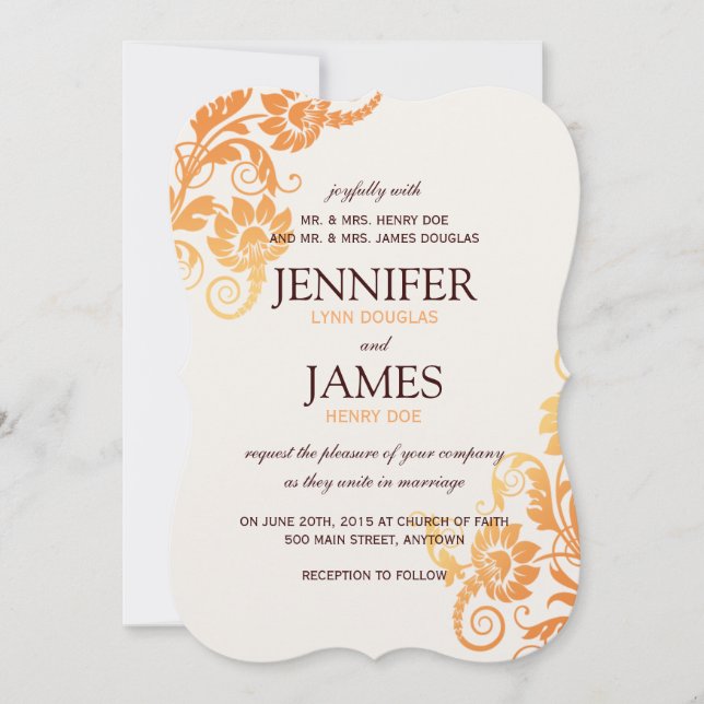 Customizable Ombre Fall Wedding Invitations (Front)