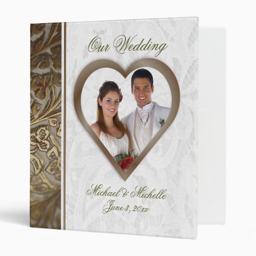 Customizable One Inch Photo Wedding Album 3 Ring Binder