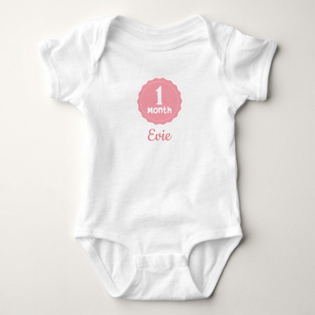 Customizable One Month Baby Bodysuit (Front)