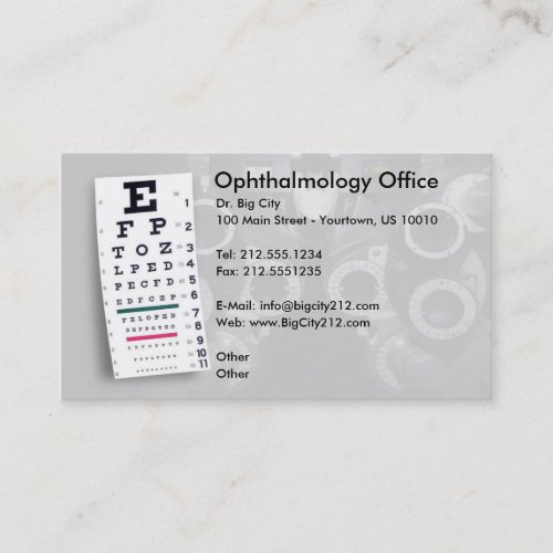 CUSTOMIZABLE Ophthalmology Business Card