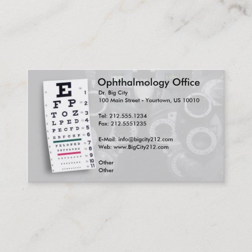 Customizable CUSTOMIZABLE Ophthalmology Business Card