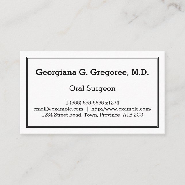 Customizable Oral Surgeon Business Card (Front)