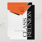 Customizable Orange and Black Class Reunion Invitation (Front/Back)