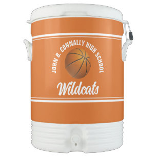 Customizable Orange Basketball Team Beverage Cooler
