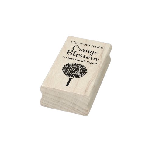 Customizable Orange Blossom Rubber Stamp