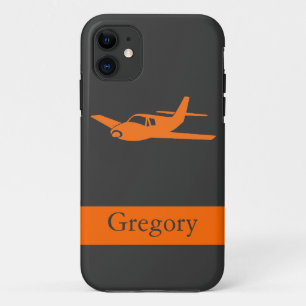 Customizable orange gray airplane iphone 5 case