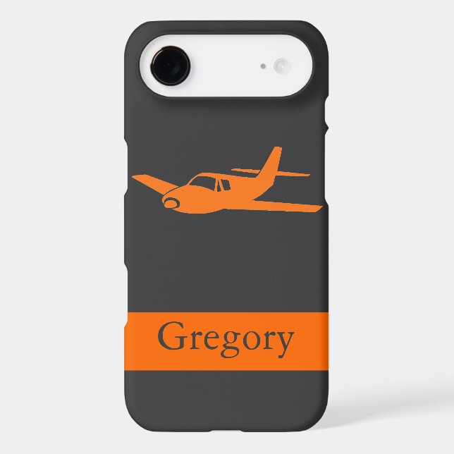 Customizable orange gray airplane iPhone 7 case (Back)