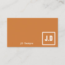 Customizable Orange Monogram Business Cards