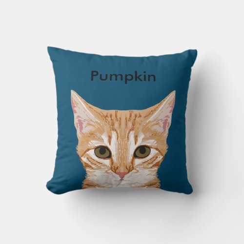 customizable orange tabby cat cute cat pillow