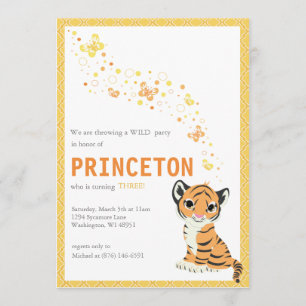 Customizable Orange Tiger Birthday Invitation