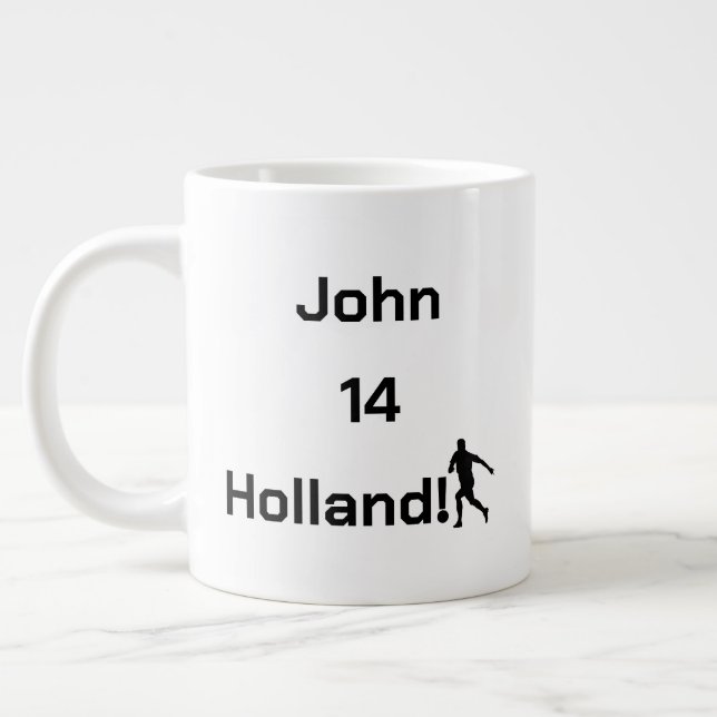 Customizable Oranje Supporter Gear Giant Coffee Mug (Left)
