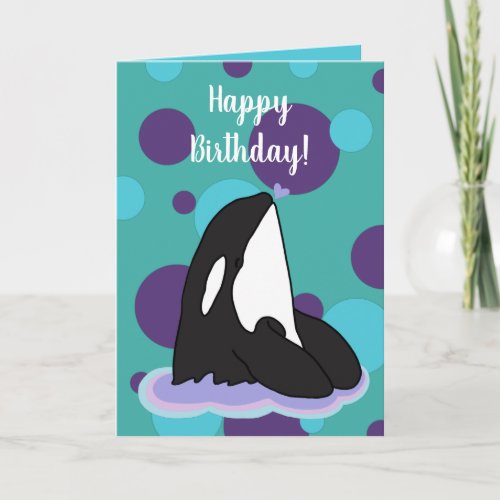 Customizable Orca Killer Whale Birthday  Card