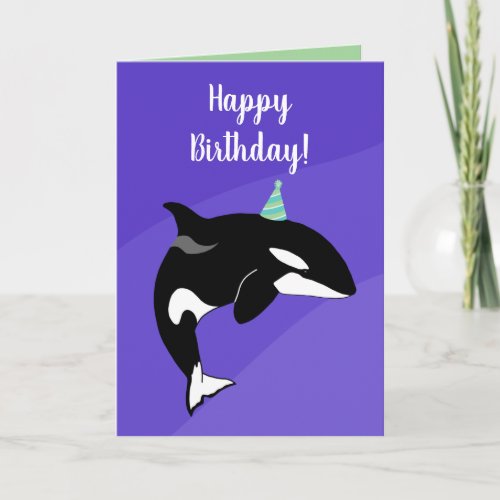 Customizable Orca Killer Whale Birthday  Card