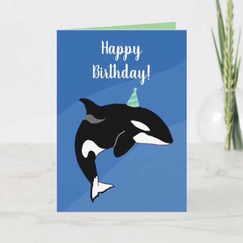 Customizable Orca Killer Whale Birthday  Card